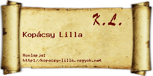 Kopácsy Lilla névjegykártya