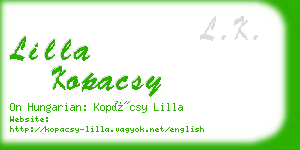 lilla kopacsy business card